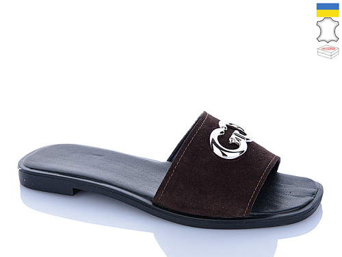 Шлепанцы Garti 02 коричневий замш в магазине Фонтан Обуви