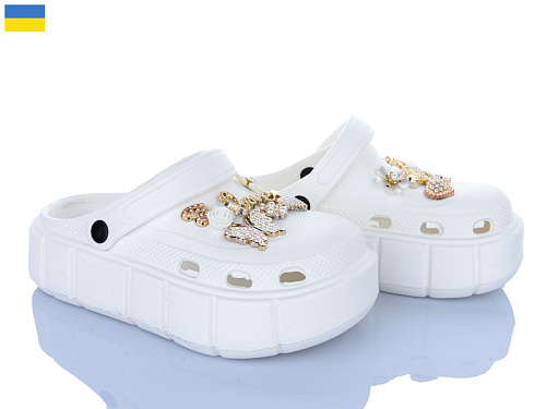 Кроксы Golden Lion 152-2-9 метелик-білий в магазине Фонтан Обуви