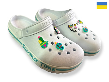Кроксы Rai Shoes 328 білий в магазине Фонтан Обуви