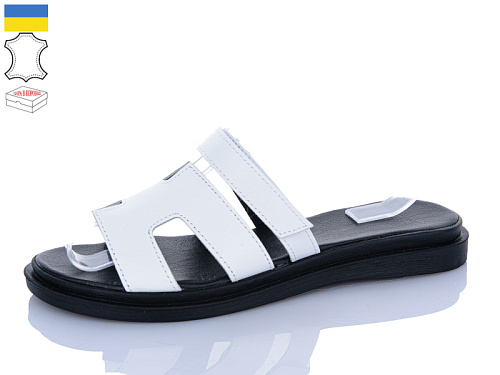Шлепанцы Sali 88 білий чор-п.батал в магазине Фонтан Обуви