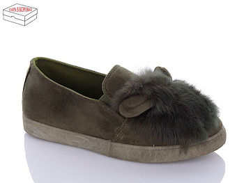 Слипоны Viktoria W201-3-201 army green в магазине Фонтан Обуви