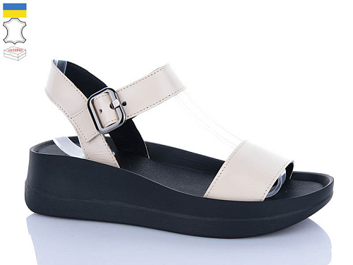 Босоножки Sali 1721 бежевий чор-п. в магазине Фонтан Обуви