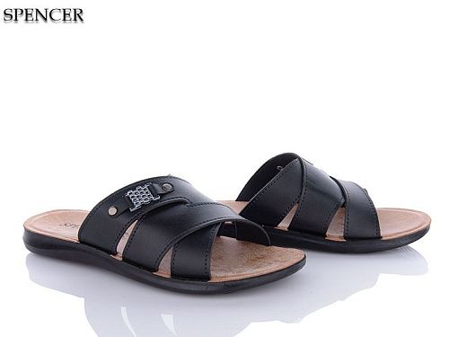 Шлепанцы Spencer 2210 чорний в магазине Фонтан Обуви