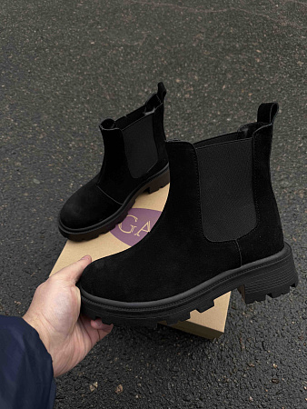 Ботинки Garti 352 чорний замш мех в магазине Фонтан Обуви