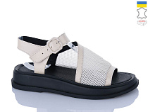 Босоножки Sali 108-1 бежевий чор-п. в магазине Фонтан Обуви