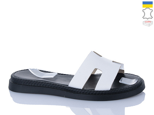 Шлепанцы Sali 501-1 білий чор-п. в магазине Фонтан Обуви
