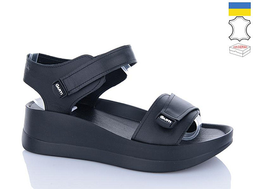 Босоножки Garti 0196 чорний шкіра в магазине Фонтан Обуви