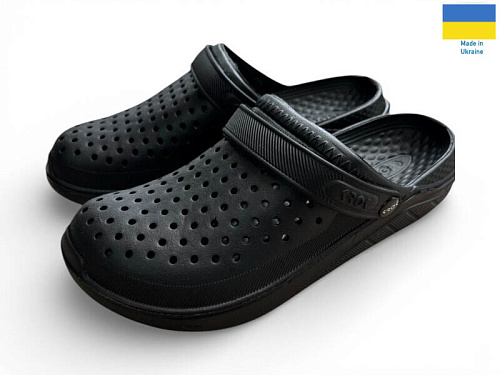 Кроксы Rai Shoes С68 чорний в магазине Фонтан Обуви