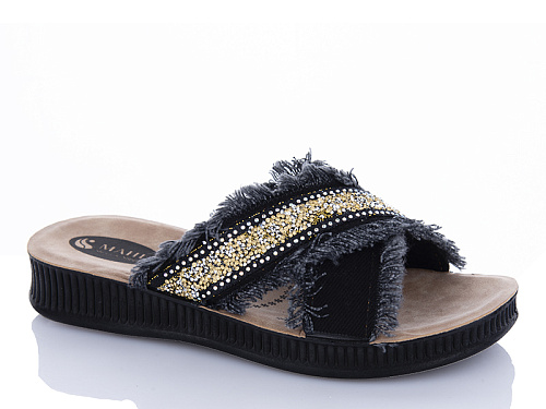 Шлепанцы Sali One 252-99 чорний в магазине Фонтан Обуви