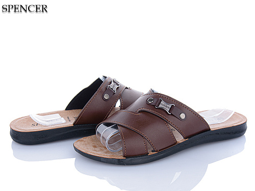 Шлепанцы Spencer 2201 коричневий в магазине Фонтан Обуви