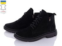 Ботинки No Brand Птах чорний замш хутро в магазине Фонтан Обуви