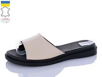 Шлепанцы Sali H500 бежевий чор-п. в магазине Фонтан Обуви