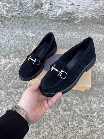 Туфли 430 чорний замш в магазине Фонтан Обуви