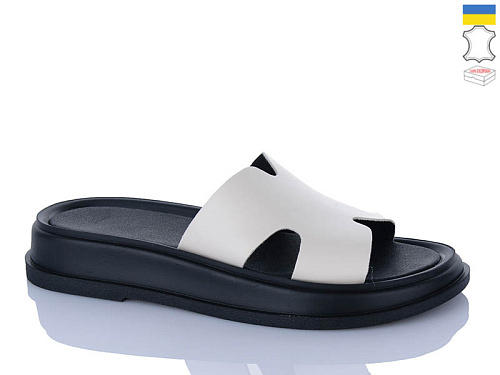 Шлепанцы Sali 505-25 бежевий чор-п. в магазине Фонтан Обуви