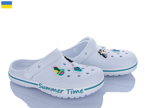 Кроксы Roks 328 білий-аква в магазине Фонтан Обуви