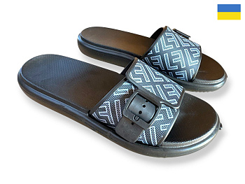 Шлепанцы Rai Shoes DS841 чорний в магазине Фонтан Обуви