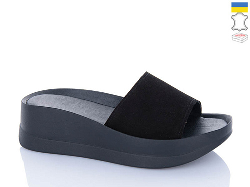 Шлепанцы Garti 0133 чорний замш в магазине Фонтан Обуви