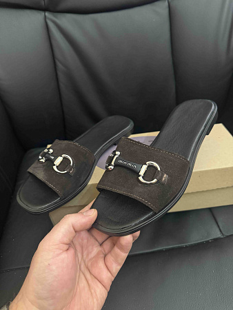 Шлепанцы 54 коричневий замш в магазине Фонтан Обуви