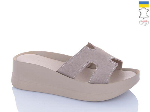 Шлепанцы Garti 0094 беж замш в магазине Фонтан Обуви