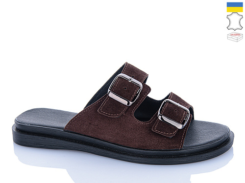 Шлепанцы Sali 191 шоколад з чор-п. в магазине Фонтан Обуви