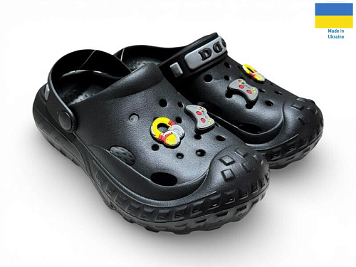 Кроксы Rai Shoes 333 чорний в магазине Фонтан Обуви