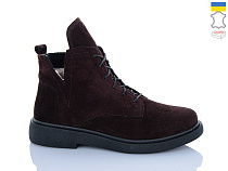 Ботинки Sali 13 коричневий з чор-п.зима в магазине Фонтан Обуви