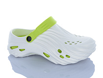 Кроксы Violeta A101 white-green в магазине Фонтан Обуви