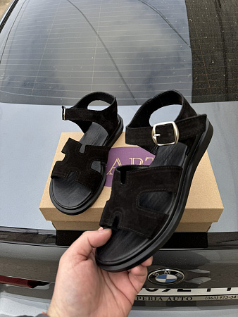 Босоножки 0194 чорний замш в магазине Фонтан Обуви