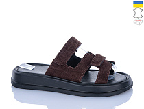 Шлепанцы Sali 9 коричневий з чор-п. в магазине Фонтан Обуви