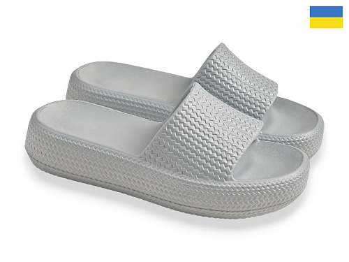 Шлепанцы Rai Shoes ДС78 сірий-блакитний в магазине Фонтан Обуви