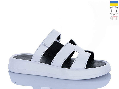 Шлепанцы Garti 6191 білий шкіра в магазине Фонтан Обуви