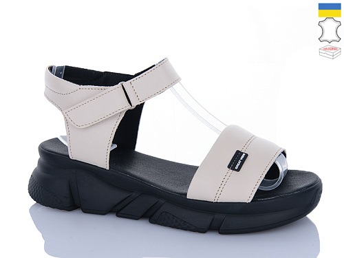 Босоножки Sali 1708-1 бежевий чор-п. в магазине Фонтан Обуви