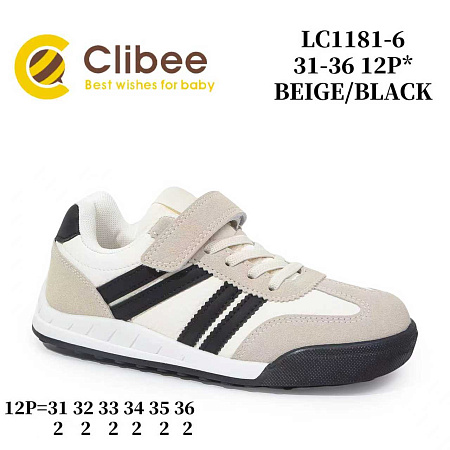 Кроссовки Clibee Apa-LC1181-6 beige-black в магазине Фонтан Обуви