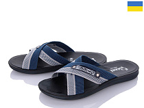 Шлепанцы Gurkem TRK2026-007 сірій-синій в магазине Фонтан Обуви