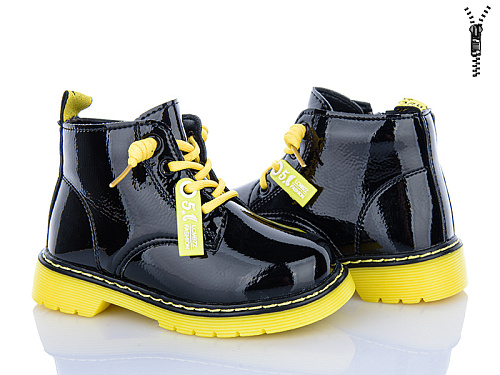 Ботинки Clibee ABC(P)708-1 black-yellow флис в магазине Фонтан Обуви