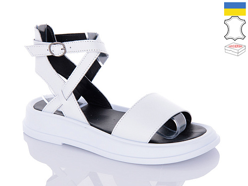 Босоножки Garti 0145 білий шкіра в магазине Фонтан Обуви