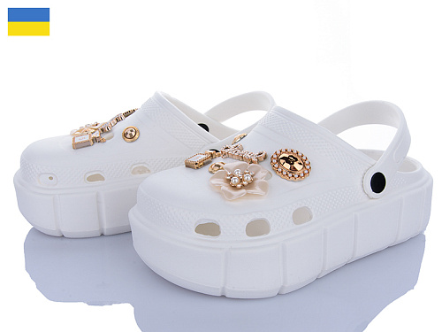 Кроксы Golden Lion 152-2-8 білий в магазине Фонтан Обуви