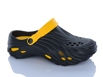 Кроксы Violeta A701 black-yellow в магазине Фонтан Обуви