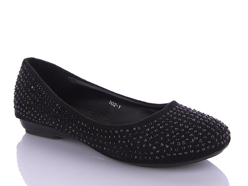 Балетки Miss Ilonna 502-1 black в магазине Фонтан Обуви