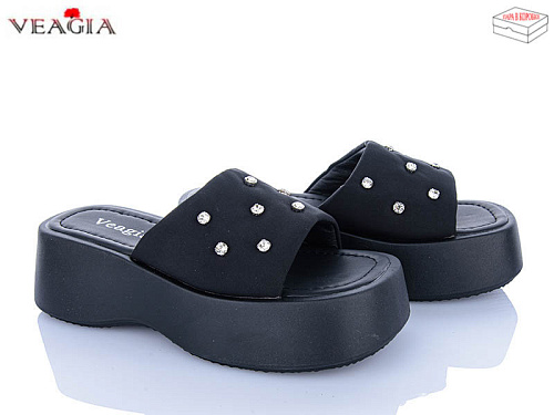 Шлепанцы Veagia-Ada N1 black в магазине Фонтан Обуви