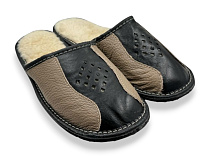Тапочки Rai Shoes Капці 1 чол.чор-бежевий в магазине Фонтан Обуви