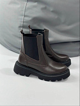 Ботинки Garti 367 корич шкіра мех в магазине Фонтан Обуви