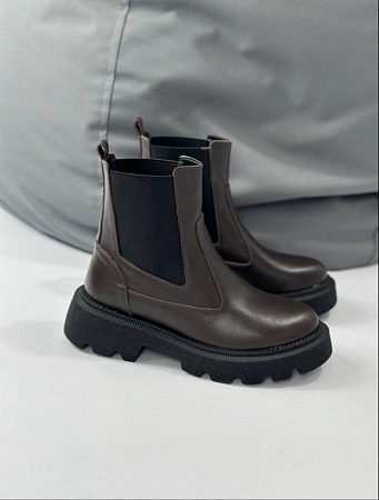 Ботинки Garti 367 корич шкіра мех в магазине Фонтан Обуви