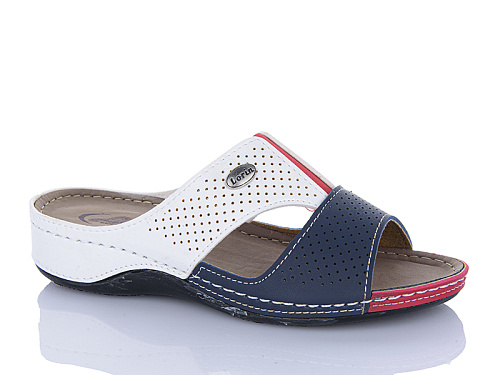 Шлепанцы Sali One 411 син-білий в магазине Фонтан Обуви