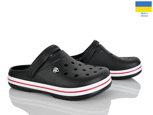 Кроксы Rai Shoes E224 чорний в магазине Фонтан Обуви