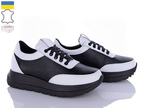 Кроссовки Gleb M236 чорний-білий шкіра в магазине Фонтан Обуви