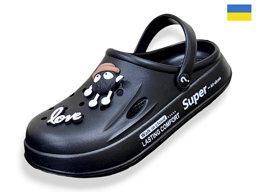 Кроксы Rai Shoes L108 чорний в магазине Фонтан Обуви