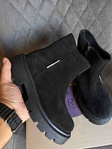 Ботинки No Brand 347 чорний замш мех в магазине Фонтан Обуви