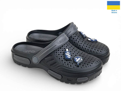 Кроксы Rai Shoes СД48 чорний-графіт в магазине Фонтан Обуви