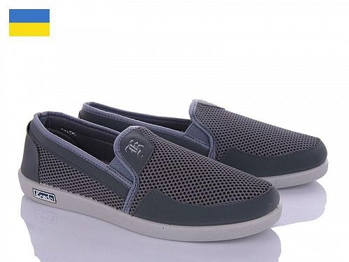 Слипоны Kredo Кредо 19-C205 серый в магазине Фонтан Обуви